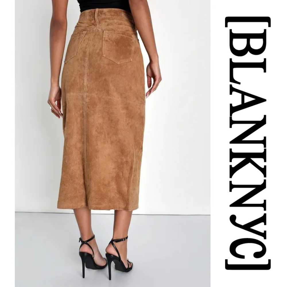 BlankNYC × Free People -Suede Midi Skirt- Tan - Size 24 - Picture 8 of 12